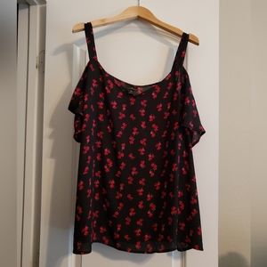 Worthington Floral Cold Shoulder Blouse